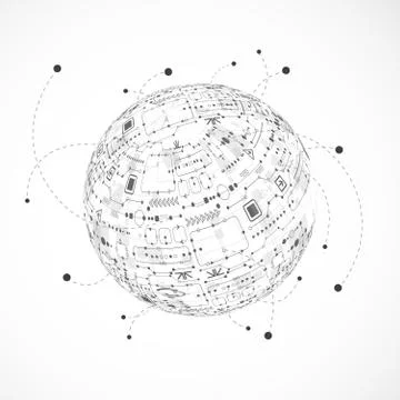 Abstract technology globe background Stock Illustration