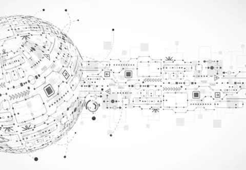 Abstract technology globe background 스톡 일러스트