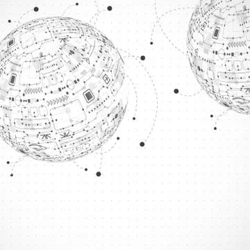 Abstract technology globe background 스톡 일러스트