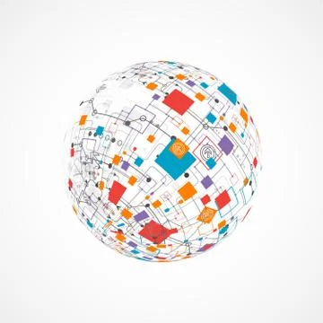 Abstract technology globe background Stockillustratie