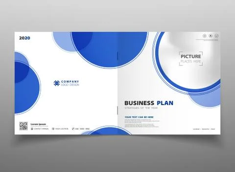 Abstract technology gradient blue circle brochure flyer template background. Illustrazione stock