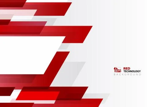 Abstract technology gradient red stripe line pattern with white background. Stock Illustration