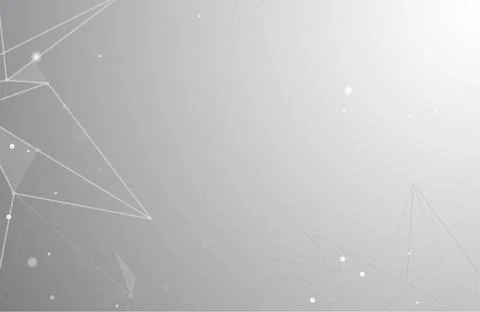Abstract technology gray glowing connections in space with particles. Connecting Stock Illustration