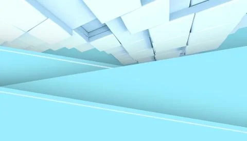 Abstract Technology Green background and Architecture modern ideas Cubic shape Stock Illustration
