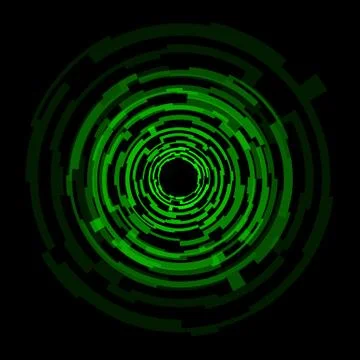 Abstract technology green circles background Stock Illustration
