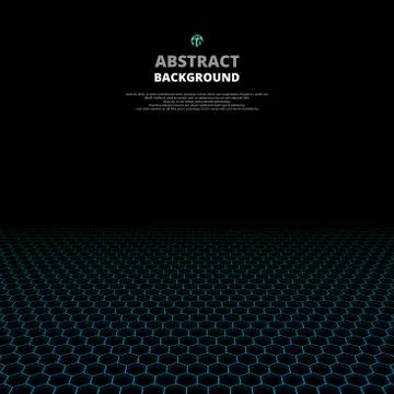 Abstract of technology green pentagon pattern  background. 스톡 일러스트