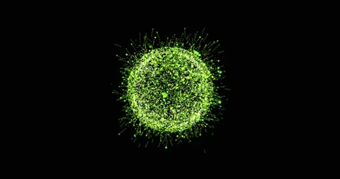 Abstract technology green sphere background made of animated lines and dots Stock Footage 164793907