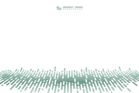 Abstract technology green wavy pattern design with halftone decoration Illustrazione stock