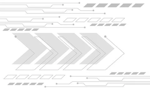Abstract technology grey arrow circuit cyber direction geometric on white Stock Illustration