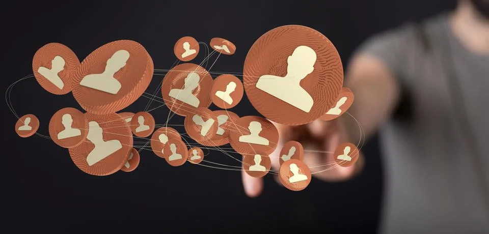Abstract technology group and data Stock Photos