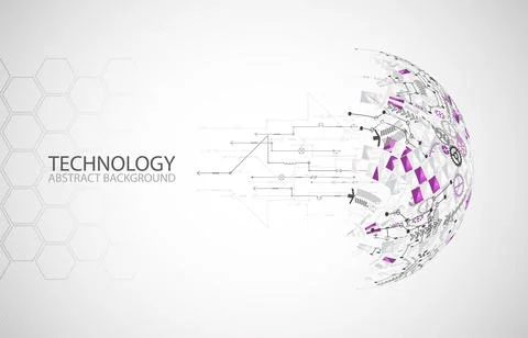 Abstract technology half -  sphere background. Global network concept. Stock Illustration