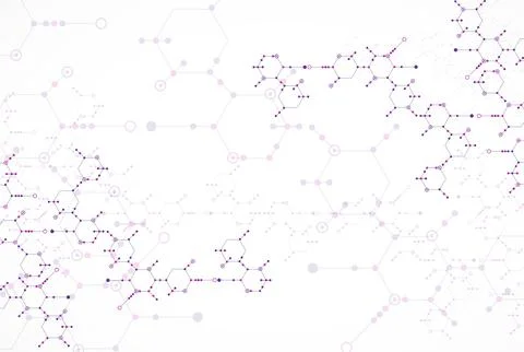 Abstract  technology hexagonal background. Connection structure. Stockillustratie