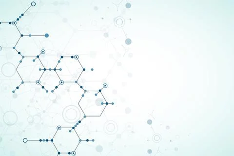 Abstract  technology hexagonal background. Connection structure. Illustrazione stock