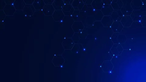 Abstract technology with hexagonal molecule background. 스톡 일러스트