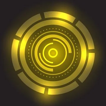 Abstract technology with Hi-tech gold background Stock Illustration