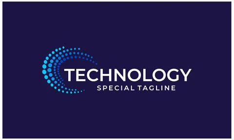 Abstract technology hi-tech logo design template Stock Illustration
