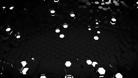 Abstract technology honeycomb structure 3D render seamless loop animation Stock Footage 108661343