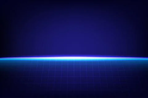 Abstract technology Horizontal Neon Laser lines of light and rectangle grid Stock Illustration