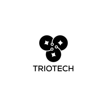 Abstract Technology Icon and Logo with Connected Nodes and Circular Network Stock Illustration