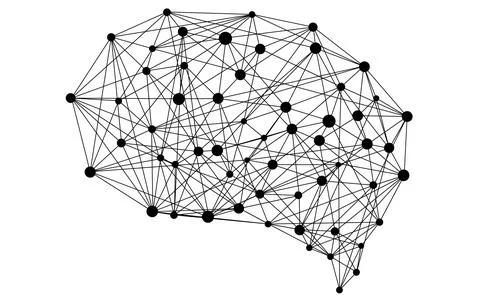 Abstract, Technology image that mimics a black and white brain. Stockillustratie