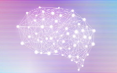 Abstract, technology image resembling a brain, gradient background 库存插图