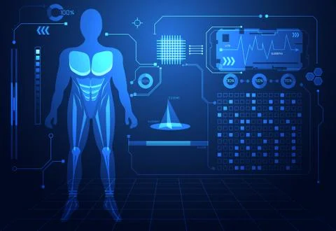 Abstract technology interface consist : human body digital Illustration