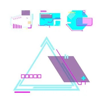 Abstract technology interface elements visualizing digital data 스톡 일러스트