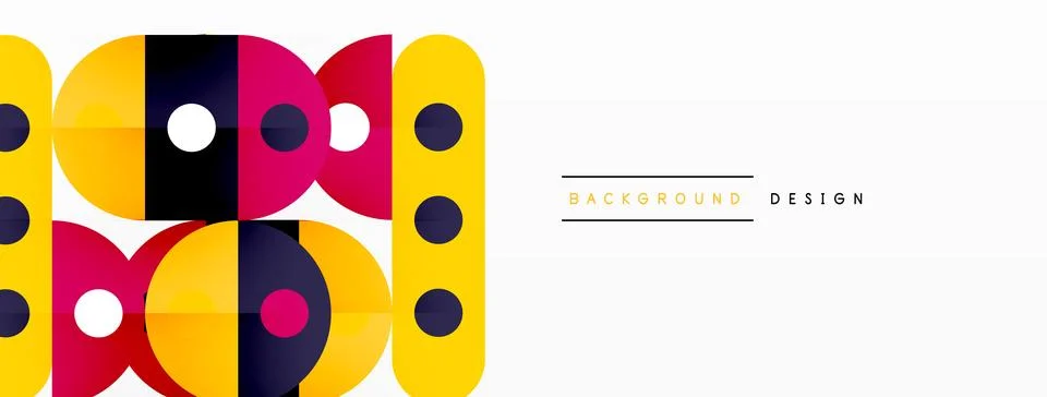 Abstract technology landing page background with circles and round elements Stock Illustration