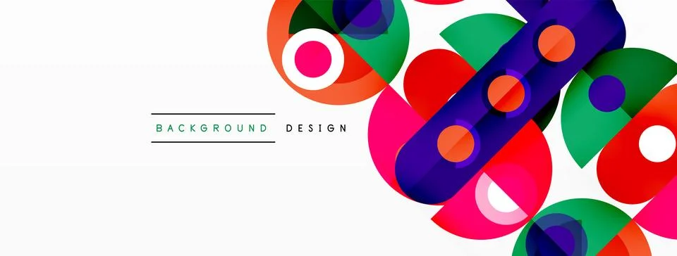 Abstract technology landing page background with circles and round elements 库存插图