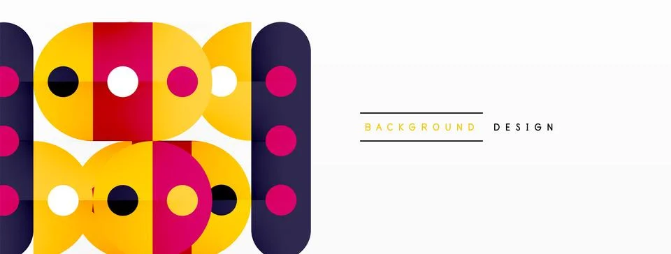 Abstract technology landing page background with circles and round elements 스톡 일러스트