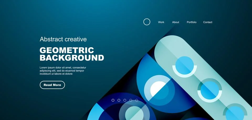 Abstract technology landing page background with circles and round elements イラスト素材