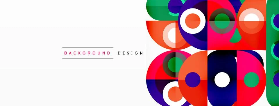 Abstract technology landing page background with circles and round elements Stock Illustration