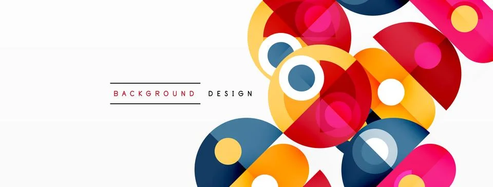 Abstract technology landing page background with circles and round elements Stockillustratie