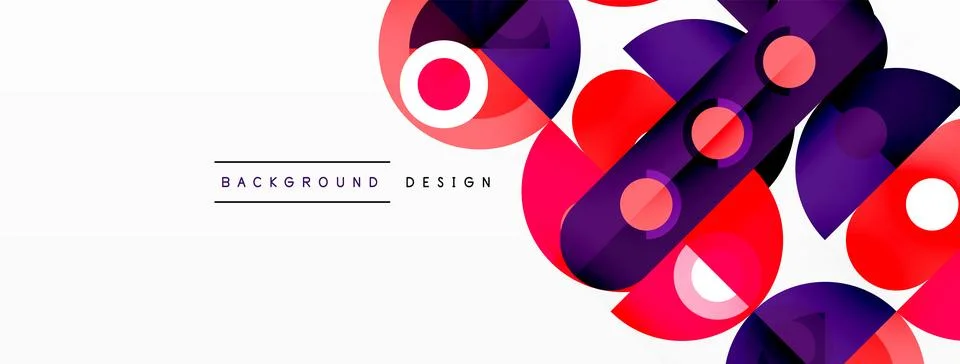 Abstract technology landing page background with circles and round elements Stock Illustration