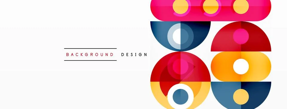 Abstract technology landing page background with circles and round elements Stock Illustration