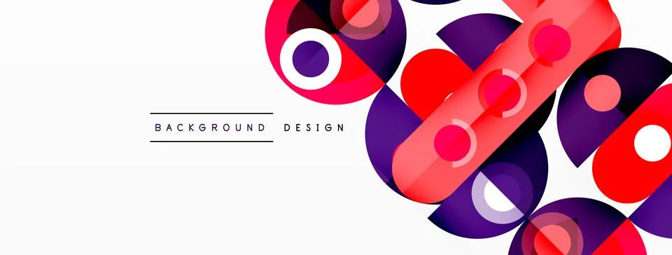 Abstract technology landing page background with circles and round elements Stock Illustration