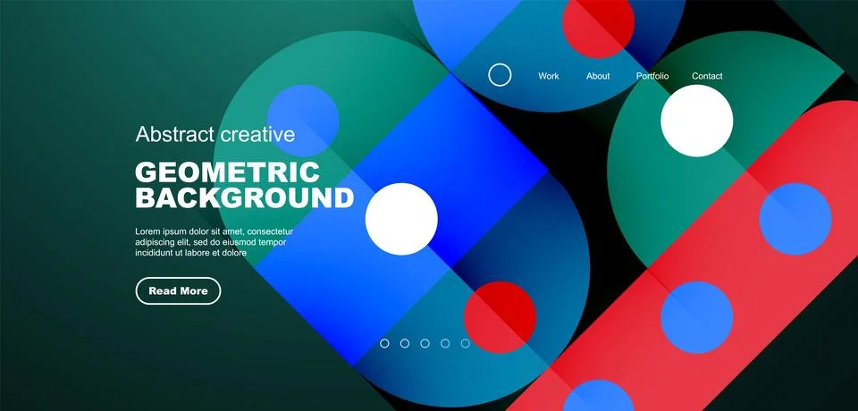 Abstract technology landing page background with circles and round elements イラスト素材