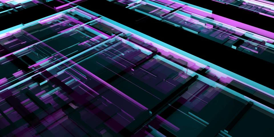Abstract Technology Layers In Complex Grid Layout イラスト素材