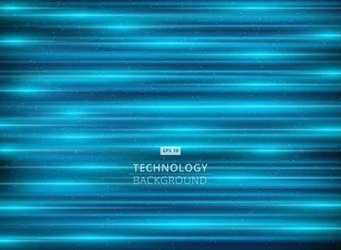 Abstract technology light blue laser horizontal background. Stock Illustration