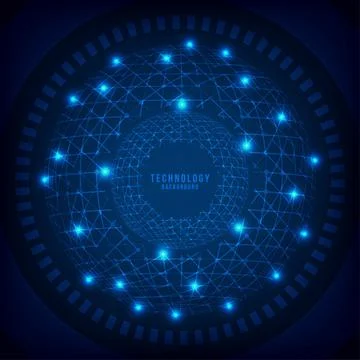 Abstract technology line blue structure system of internet connection Stock Illustration