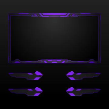 Abstract technology live stream overlay webcam video screen interface frame 스톡 일러스트