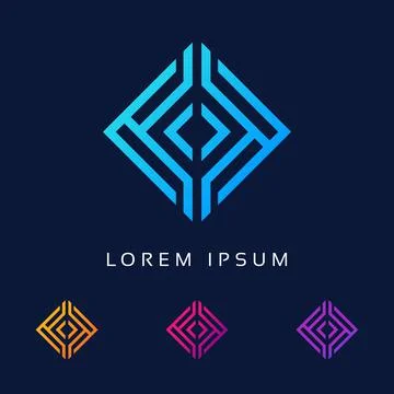 Abstract technology logo design Stock Illustration