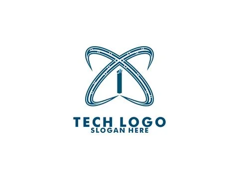 Abstract Technology logo designs concept vector, Network Internet logo design Stock Illustration