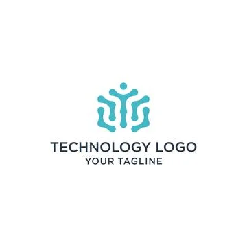 Abstract technology logo with dot concept. Universal technology  symbol. Th.. Stock Illustration