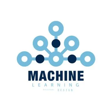 Abstract technology logo in flat style. Machine learning symbol. Artificial Illustrazione stock