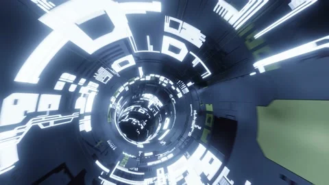 Abstract technology looped background 3D animation moving through futuristic  Stock Footage 161760591