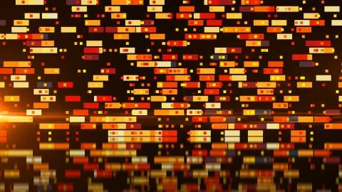 Abstract technology with many rectangles background, surface with reflection, 3d Stock Illustration