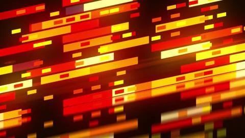 Abstract technology with many rectangles background, surface with reflection, 3d Stock Illustration