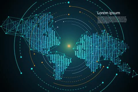 Abstract technology map dot digital the future circle technology on hi tech Stock-Illustration