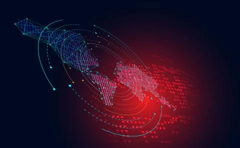 Abstract technology map dot digital the future circle technology on hi tech b Stock Illustration